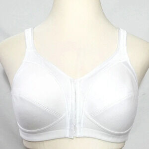 36B Exquisite Form‎ 2563 Fully Front Close M-Frame Wire Free Bra White NWOT